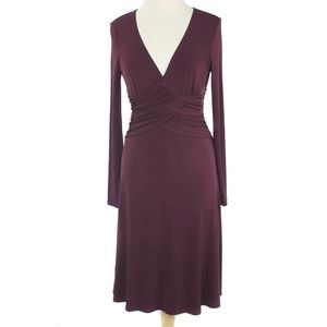🍍MAX & CLEO Maroon/Purple Empire Waist Ruched Dress